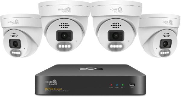 iGET HGNVK84804 - kamerový PoE set, 2K rozlíšenie, 8CH NVR + 4x kamera so zvukom, IR + LED, CZ app