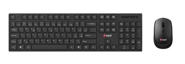 C-TECH klávesnice s myší WLKMC-03,  Bezdrátový set 2.4GHz,  CZ,  Černá1