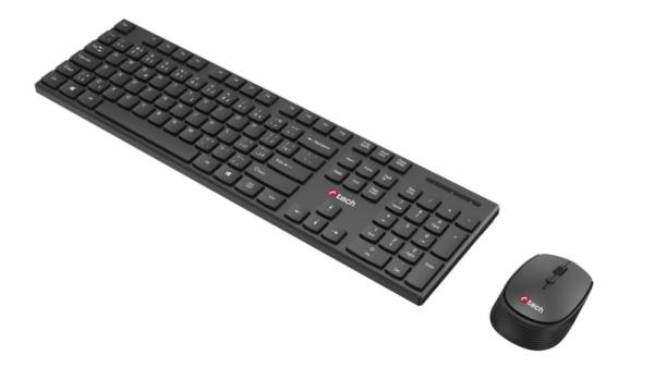 C-TECH klávesnice s myší WLKMC-03,  Bezdrátový set 2.4GHz,  CZ,  Černá3