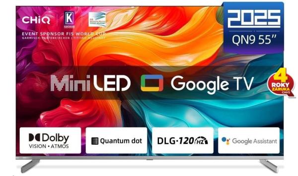 CHiQ M55QN9V TV 55",  UHD MiniLED  Google TV DLG 120 Hz