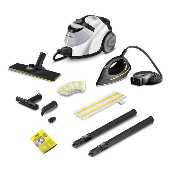 Kärcher SC 5 EasyFix Iron parní čistič,  2250 W,  4.2 bar,  zabíjí až 99.999 % virů a 99, 99 % bakterií,  napařovací žehlička