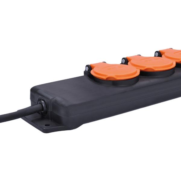 Solight prodlužovací přívod IP44,  3 zásuvky,  gumový kabel,  venkovní,  3m2