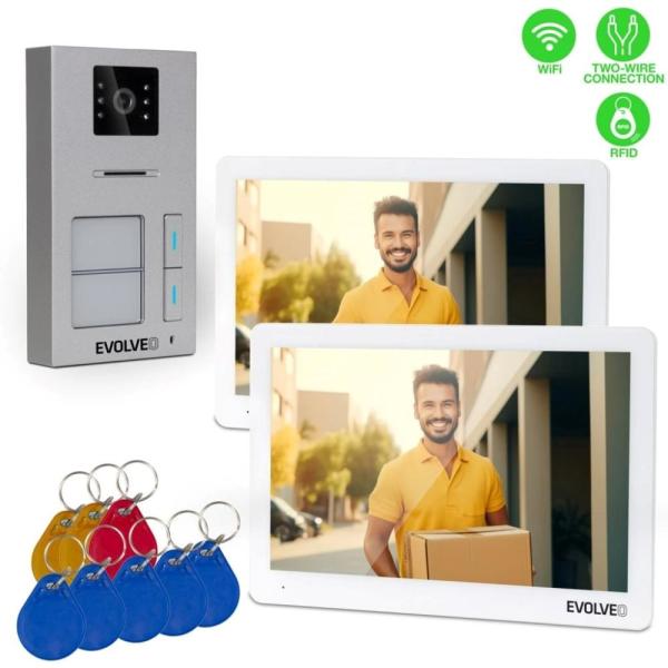 EVOLVEO DoorPhone 20-2W - 2 drôtový videotelefón s aplikáciou pre dve domácnosti a 32GB pamäťou