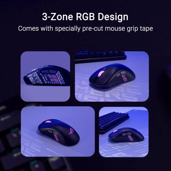 ASUS myš ROG Keris II Origin,  bezdrátová herní myš,  černá8