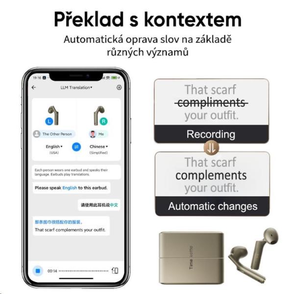 Timekettle W4 AI Chytrý překladač,  gold5