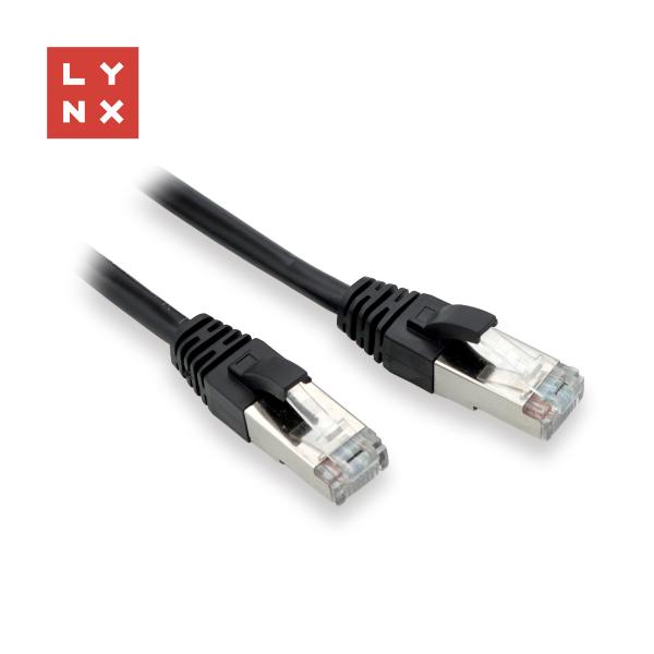 LYNX FTP patch kabel Cat5e PVC, CCA, 0, 1m, černý (balení obsahuje 10ks)