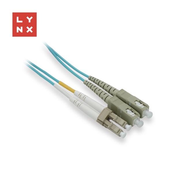 LYNX duplexní patch kabel MM,  OM3,  LC/ SC,  50/ 125µm,  3m