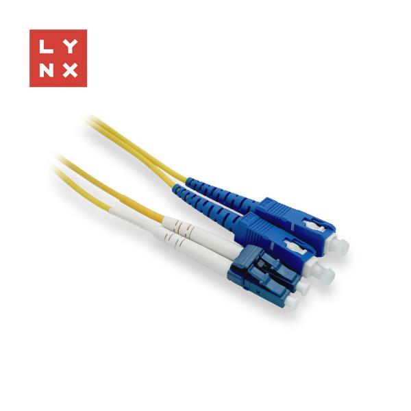 LYNX duplexní patch kabel SM,  OS2,  LC/ SC,  9/ 125µm,  1m