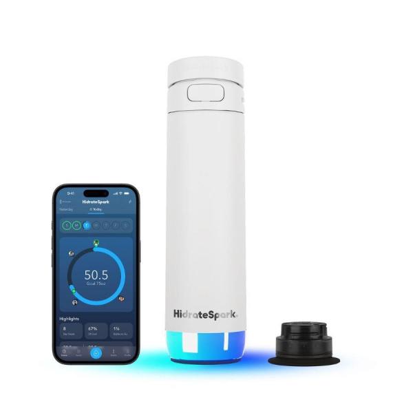 HidrateSpark PRO 2 chytrá lahev s brčkem,  621 ml,  bílá1