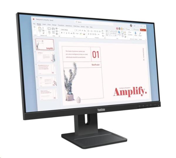 Lenovo ThinkVision/ E24-40/ 23, 8"/ IPS/ FHD/ 100Hz/ 6ms/ Čierna/ 3R