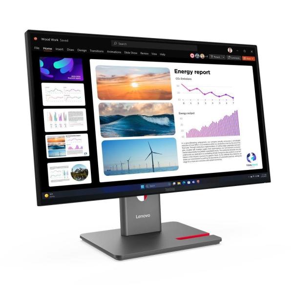 LENOVO LCD P24Q-40 - 23.8", IPS, 16:9, 2560x1440, 120Hz, 300cd/ m2, 1500:1, 4ms(GtG), HDMI, DP, DPout, DC, USB Hub, Pivot1