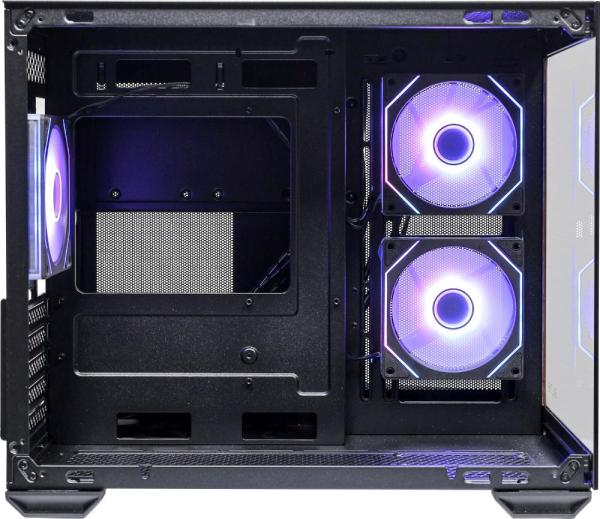 Cooler Master case Elite 481 Wood,  mATX,  Průhledná bočnice,  3x 120mm ARGB Fan,  Černá4