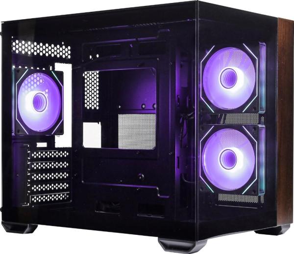 Cooler Master case Elite 481 Wood,  mATX,  Průhledná bočnice,  3x 120mm ARGB Fan,  Černá5