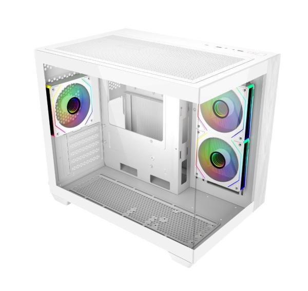 Cooler Master case Elite 481 Wood,  ATX,  Průhledná bočnice,  3x 120mm ARGB Fan,  Bílá1