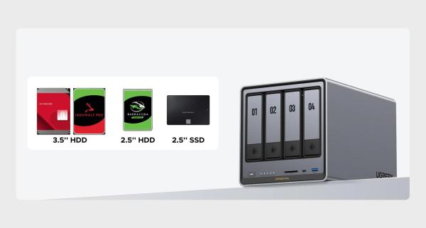 UGREEN NASync DXP4800 Plus (6C/ Gold8505/ 4, 4GHz/ 8GBRAM/ 4xSATA/ 2xM.2/ 1x2, 5GbE/ 1x10GbE/ 2xUSB2.0/ 2xUSB3.2/ 1xUSB-C/ HDMI/ SD)7