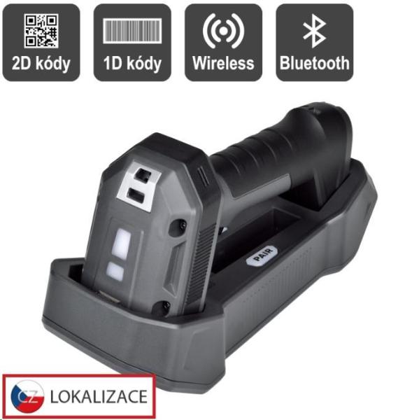 Virtuos HW-857 CCD 2D priemyselná, čítačka, bezdrôtová, USB, tmavo šedá