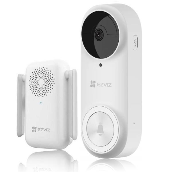 BAZAR - Ezviz DB2 3K - baterií napájený vstupní wi-fi videozvonek - bílý - Po opravě (Komplet)