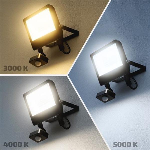 Solight LED reflektor se senzorem TOP,  30W,  max. 3900lm,  3CCT,  volitený výkon 100/ 66%,  IP65,  rychlospojka4