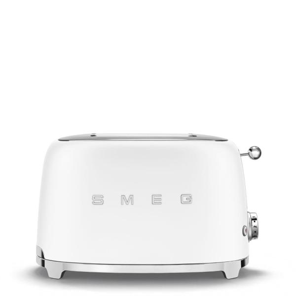 Smeg TSF01WHMEU toustovač /  topinkovač,  2 toasty,  6 úrovní opékání,  zásuvka na drobky,  styl. 50. let,  matně bílá