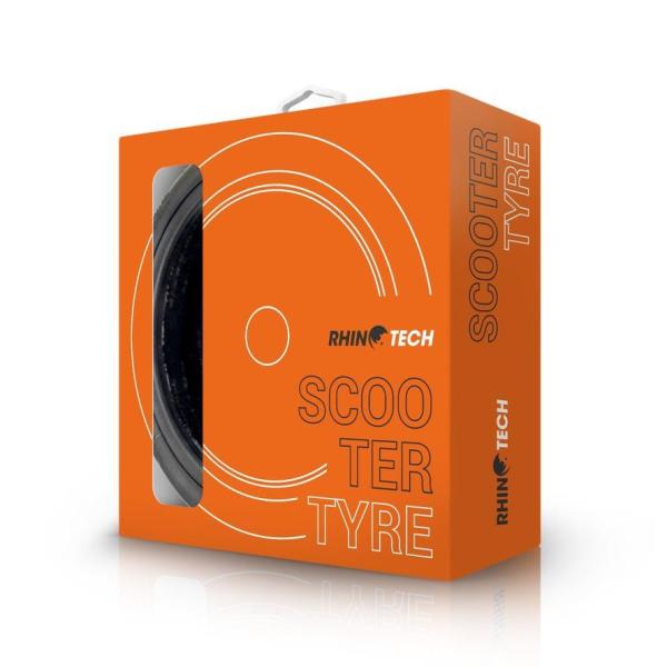 RhinoTech Bezdušová pneumatika s hlubokým vzorkem a ventilkem pro Scooter 8.5x2,  černá6
