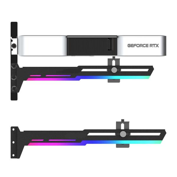 BAZAR - 1stCool Podpěra GPU Kovový držák ARGB,  černá - Rozbaleno (Komplet)0