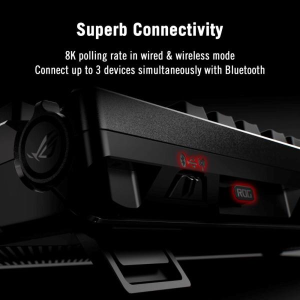 ASUS klávesnice ROG Azoth 96 HE,  Mechanická,  Bezdrátová,  BT,  RF 2.4GHz,  US,  černá11