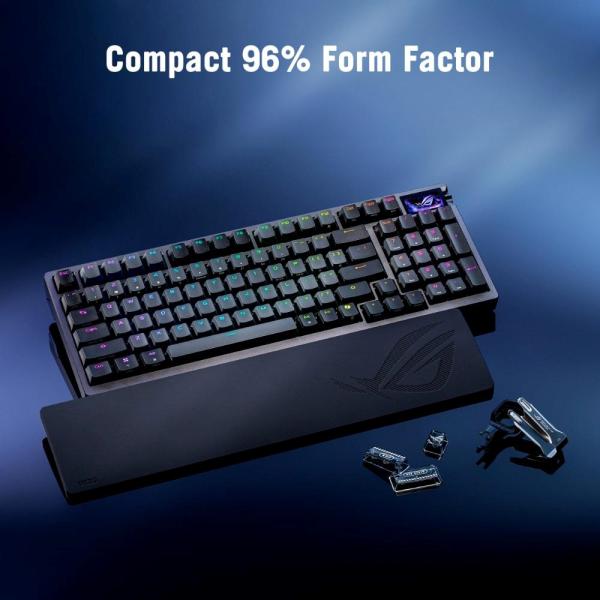 ASUS klávesnice ROG Azoth 96 HE,  Mechanická,  Bezdrátová,  BT,  RF 2.4GHz,  CZ/ SK,  černá12