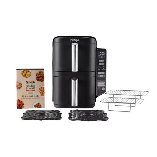 Ninja SL300EU Double Stack horkovzdušná fritéza,  7, 6l,  černá,  6 funkcí,  stohovatelné zásuvky,  nepřilnavé1