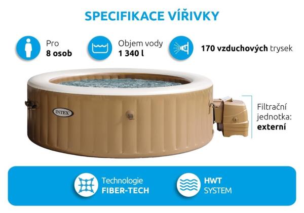 Intex Pure Spa Bubble HWS 8 NP vířivý bazén6