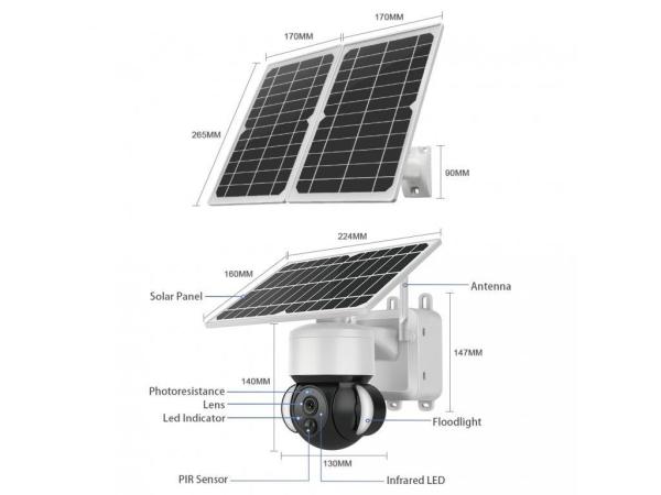 Viking solárna outdoorová HD kamera HDs02 4G,  bílá0