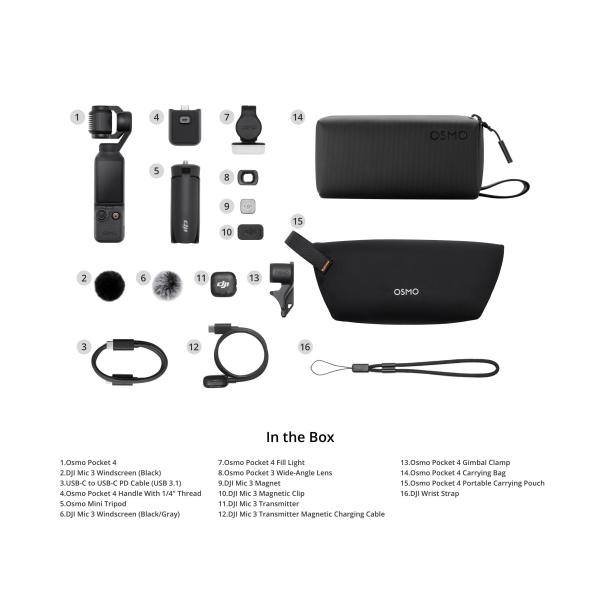 DJI Osmo Pocket 4 Creator Combo černá0