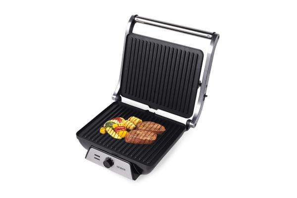 Orava Grillchef 4 elektrický kontaktní gril,  2000 W,  regulace teploty,  manuální ovládání,  tepelně izolovaná rukojeť