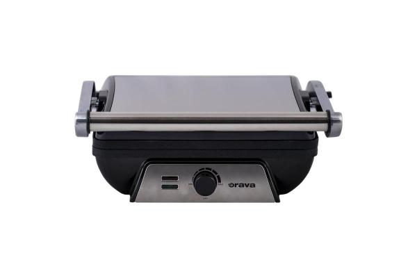 Orava Grillchef 4 elektrický kontaktní gril,  2000 W,  regulace teploty,  manuální ovládání,  tepelně izolovaná rukojeť3