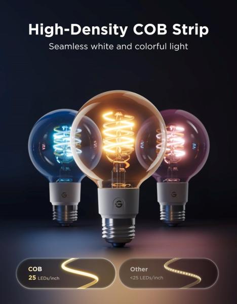Govee Smart žárovka G80 RGBWW 5W-40W 500lm E27 Long Life,  Matter4