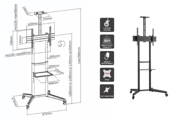 Tv stojan s policemi Fiber Mounts Lutar-2
2
