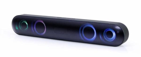 GEMBIRD Soundbar SPKBT-BAR400L,  Bluetooth,  2x5W,  LED podsvícení,  černá