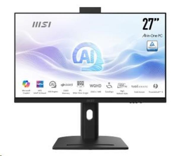 MSI PC AiO Modern AM273QP AI 1UMG-424XEU,  Ultra 7 155H,  27" WQHD,  Anti-Glare,  16GB,  1TB SSD,  N/ A,  No OS,  Black