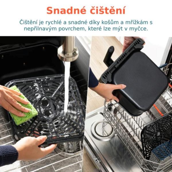 Cosori Dual Blaze 6.4L SMART horkovzdušná  fritéza + 5x špíz a gril. rošt,  černá6