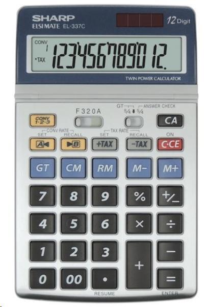 SHARP kalkulačka - EL337C - stříbrná