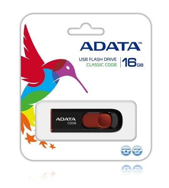 ADATA Flash disk 16GB C008,  USB 2.0 Klasická,  čierna2