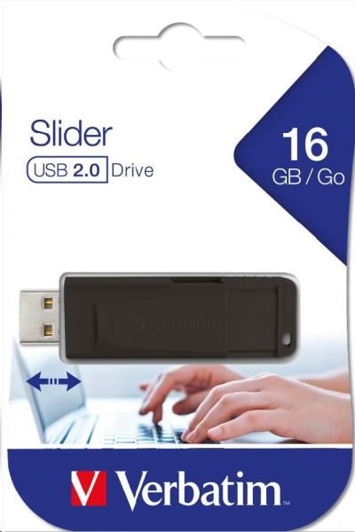 VERBATIM USB Flash disk Store "n" Go SLIDER 16 GB - čierny5