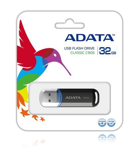 ADATA Flash disk 32GB C906,  USB 2.0 Klasická,  čierna1