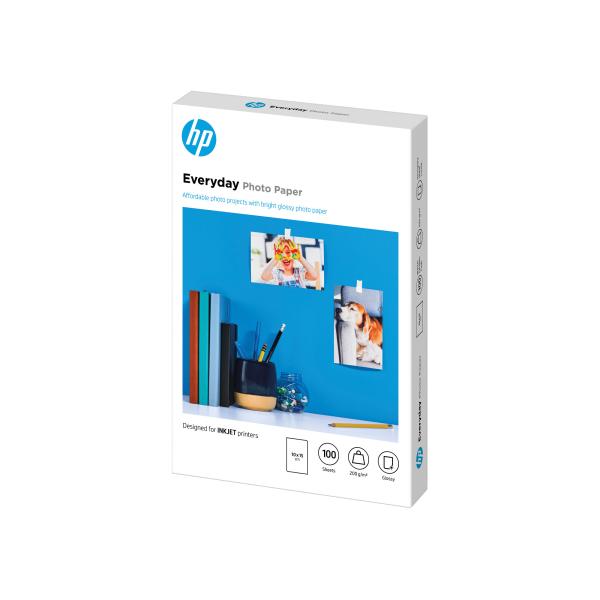 HP Everyday Glossy Photo Paper-100 sht/ 10 x 15 cm,  200 g/ m2,  CR757A1