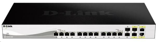 D-Link DXS-1210-16TC 16-portový 10Gigabitový inteligentný spravovaný prepínač,  12x 10GbE RJ45,  2x 10GbE SFP+,  2x 10GbE 