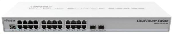 MikroTik Cloud Router Switch CRS326-24G-2S+RM,  800MHz CPU, 512MB RAM,  24xLAN,  2xSFP+ slot,  vč. L5
