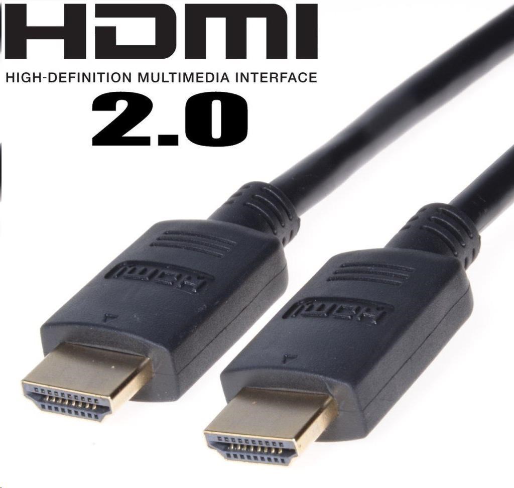 PremiumCord HDMI 2.0 Vysokorýchlostný + ethernetový kábel,  pozlátené konektory,  2 m1 