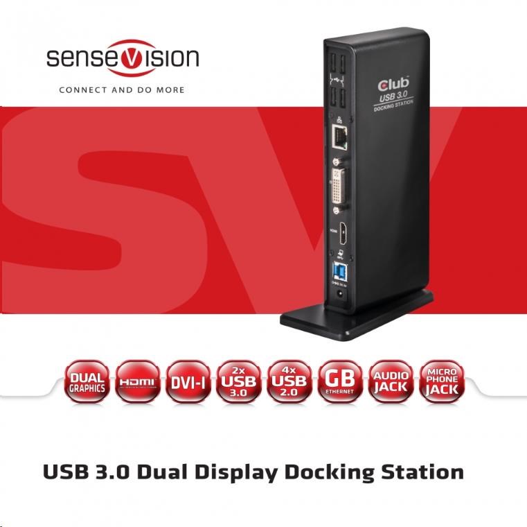 Club3D Dokovací stanice USB 3.0 Type A Dual Display3 