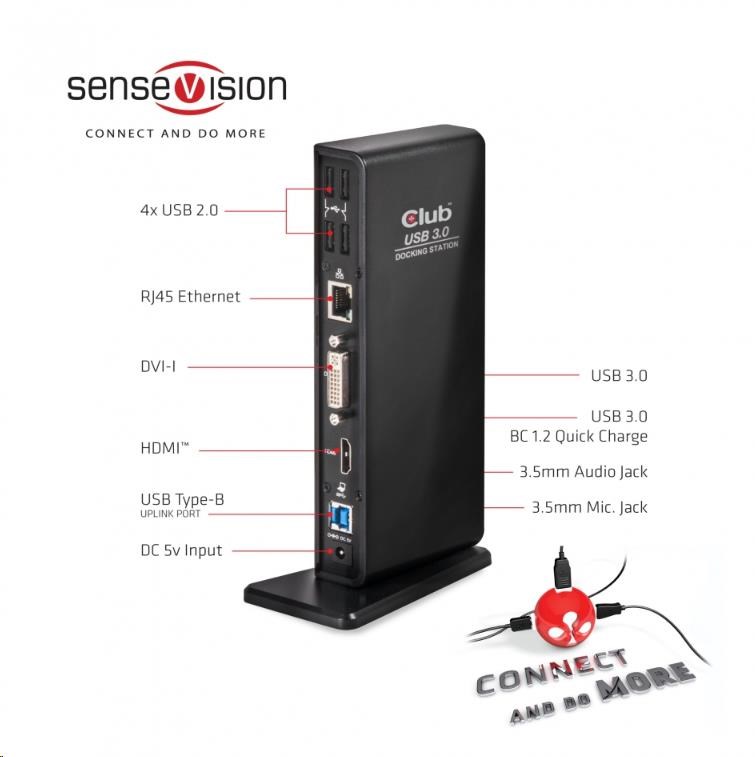 Club3D Dokovací stanice USB 3.0 Type A Dual Display8 