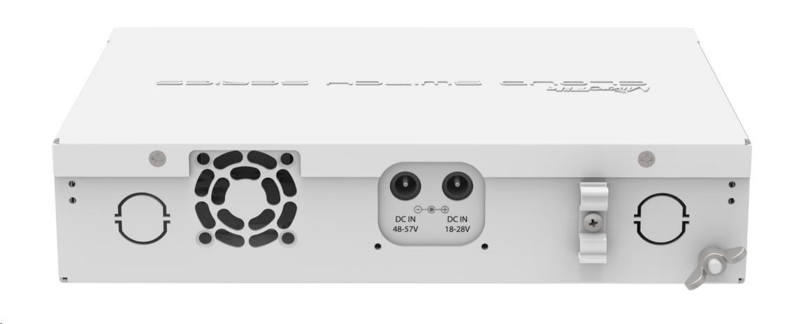 MikroTik Cloud Router Switch CRS112-8P-4S-IN,  400MHz CPU,  128MB RAM,  8xLAN,  PoE max. 67W,  4xSFP slot,  vrátane. Licencia1 