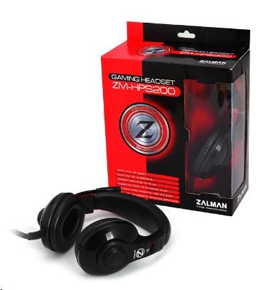 Zalman headset ZM-HPS200 /  herní /  náhlavní /  drátový /  40mm měniče /  2x 3, 5mm jack1 